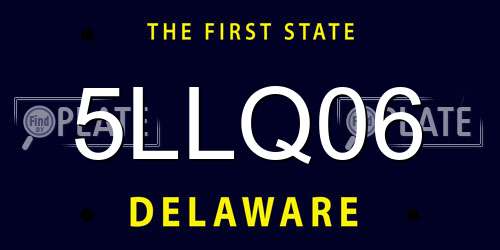5LLQ06 Delaware License Plate