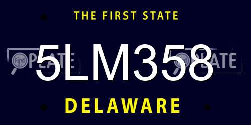 5LM358 Delaware License Plate