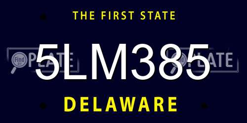 5LM385 Delaware License Plate