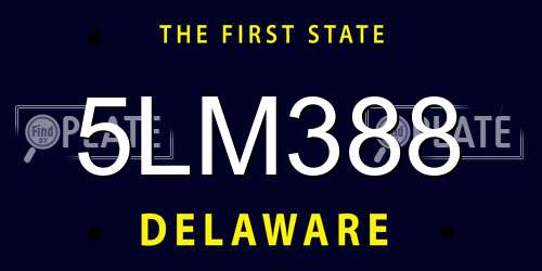 5LM388 Delaware License Plate