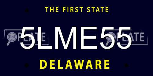 5LME55 Delaware License Plate