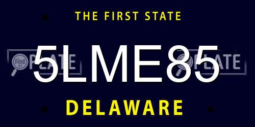 5LME85 Delaware License Plate