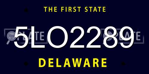 5LO2289 Delaware License Plate