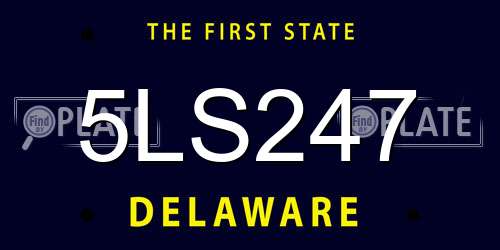 5LS247 Delaware License Plate