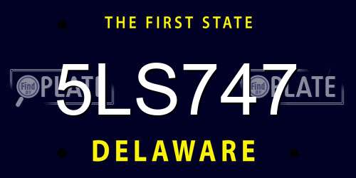 5LS747 Delaware License Plate