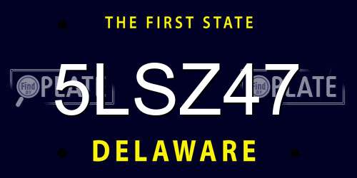5LSZ47 Delaware License Plate
