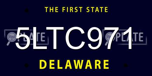 5LTC971 Delaware License Plate