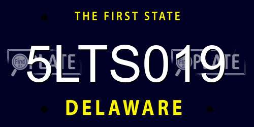 5LTS019 Delaware License Plate