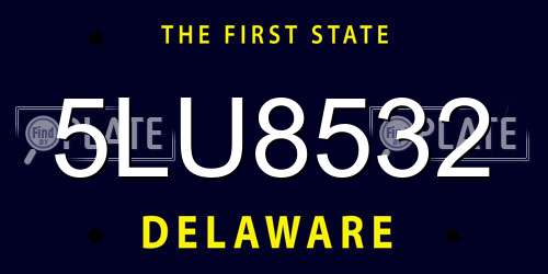5LU8532 Delaware License Plate