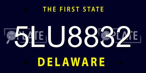 5LU8832 Delaware License Plate