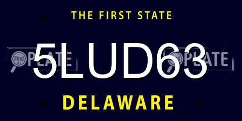 5LUD63 Delaware License Plate