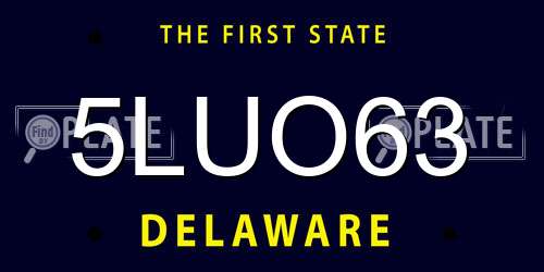 5LUO63 Delaware License Plate