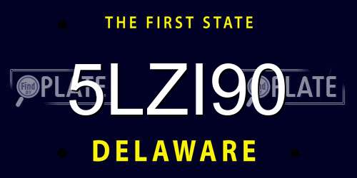 5LZI90 Delaware License Plate