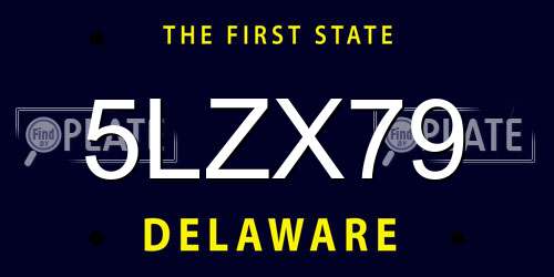 5LZX79 Delaware License Plate