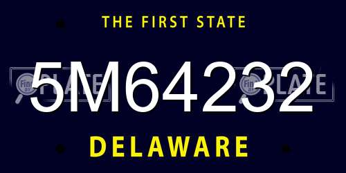 5M64232 Delaware License Plate