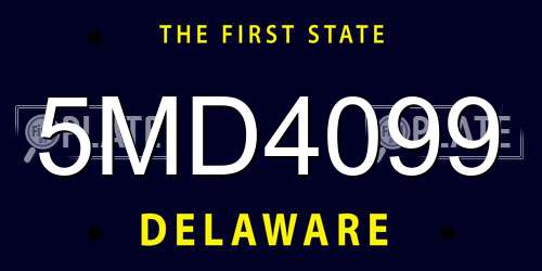 5MD4099 Delaware License Plate