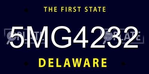 5MG4232 Delaware License Plate