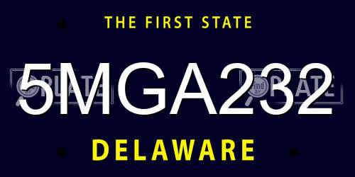 5MGA232 Delaware License Plate