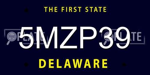 5MZP39 Delaware License Plate