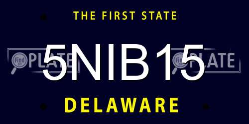 5NIB15 Delaware License Plate