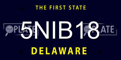 5NIB18 Delaware License Plate