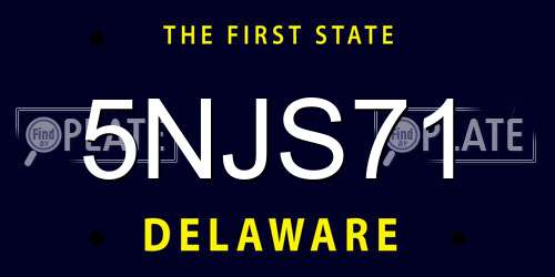 5NJS71 Delaware License Plate