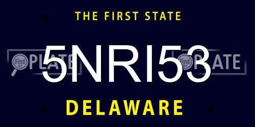 5NRI53 Delaware License Plate