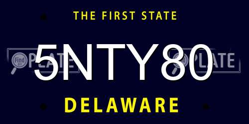 5NTY80 Delaware License Plate