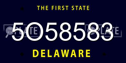 5O58583 Delaware License Plate