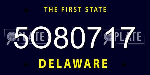 5O80717 Delaware License Plate