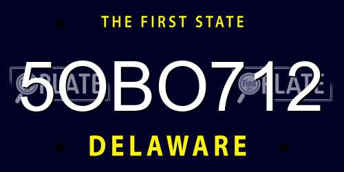 5OBO712 Delaware License Plate