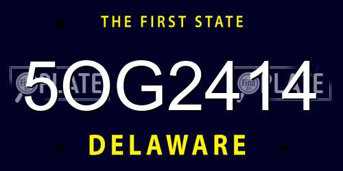 5OG2414 Delaware License Plate