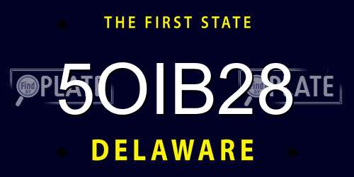 5OIB28 Delaware License Plate