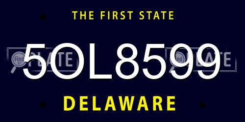 5OL8599 Delaware License Plate