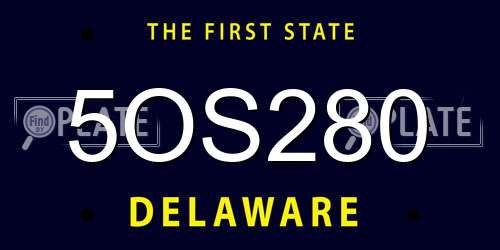 5OS280 Delaware License Plate