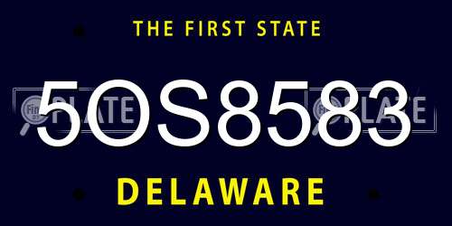 5OS8583 Delaware License Plate