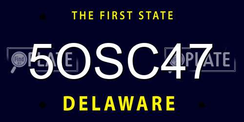 5OSC47 Delaware License Plate