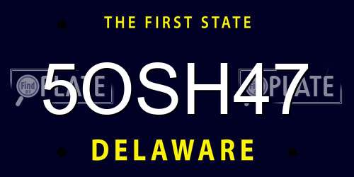 5OSH47 Delaware License Plate