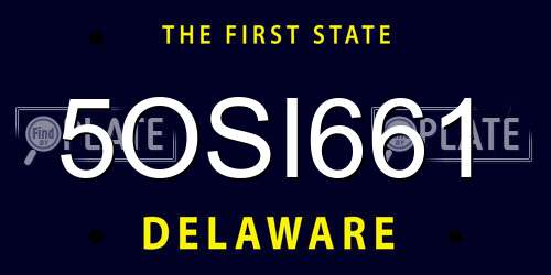 5OSI661 Delaware License Plate