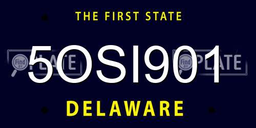 5OSI901 Delaware License Plate