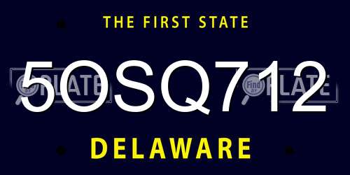 5OSQ712 Delaware License Plate