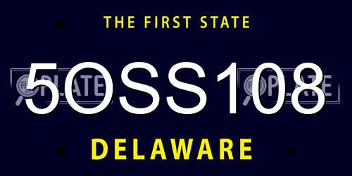 5OSS108 Delaware License Plate