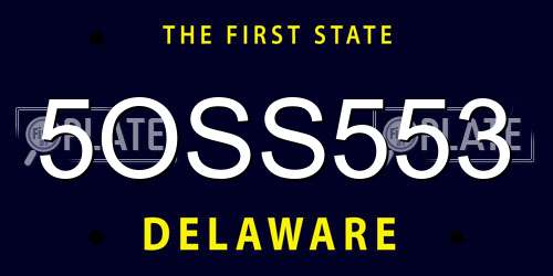 5OSS553 Delaware License Plate