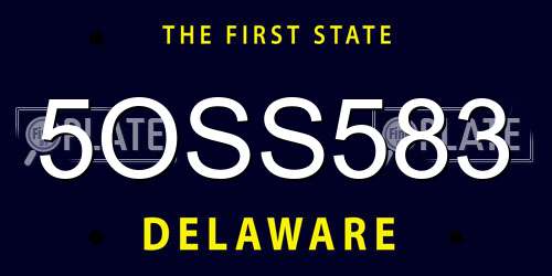 5OSS583 Delaware License Plate