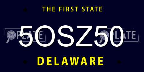 5OSZ50 Delaware License Plate
