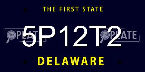 5P12T2 Delaware License Plate