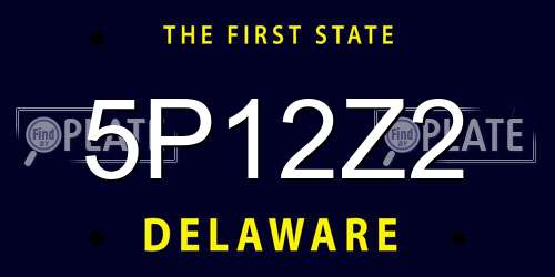 5P12Z2 Delaware License Plate