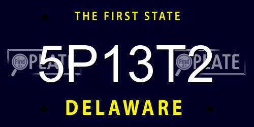 5P13T2 Delaware License Plate