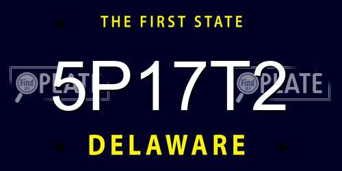 5P17T2 Delaware License Plate