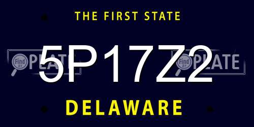 5P17Z2 Delaware License Plate